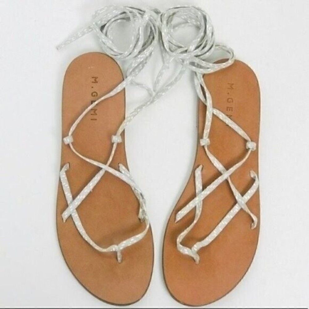 M GEMI womans suede polka dot gladiator sandals US9 EU40 BoxP